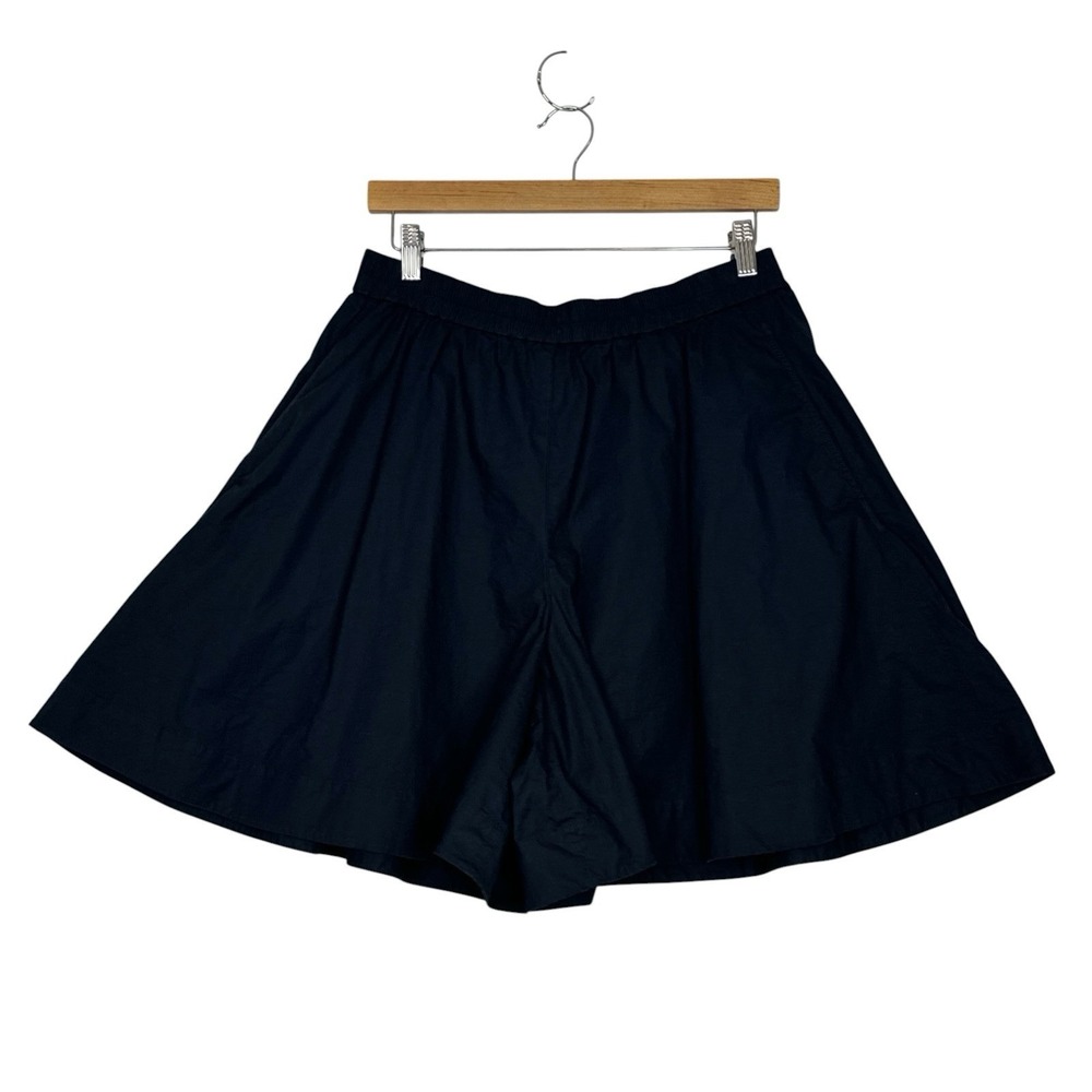 COS Womens Black Culotte Shorts Size S Wide Leg Elastic Waist Pockets Minimalist